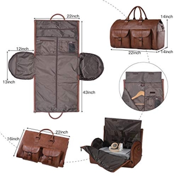 Seyfocnia Waterproof Leather Garment Bag Travel Essential