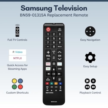 BN59-01315A Samsung TV Remote Control Replacement for Smart TV - Easy Setup, Durable Design, Univers...