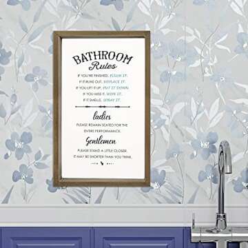 Cocomong Funny Bathroom Signs for Rustic Home Decor