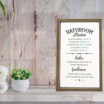 Cocomong Funny Bathroom Signs for Rustic Home Decor