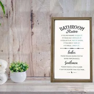 Cocomong Funny Bathroom Signs for Rustic Home Decor