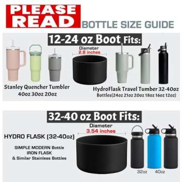 Silicone Boot for Hydro Flask & Travel Tumblers - Durable Cover