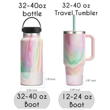 Silicone Boot for Hydro Flask & Travel Tumblers - Durable Cover