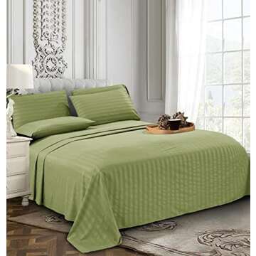 Elegant Comfort Luxury 6-Piece Queen Sheet Set - Sage Green