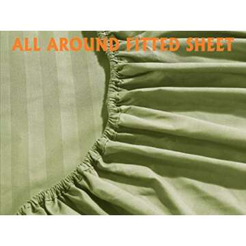 Elegant Comfort Luxury 6-Piece Queen Sheet Set - Sage Green