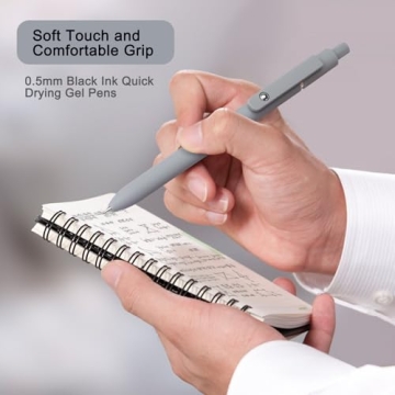 FIOVER 5pcs Quick Dry Black Gel Pens for Smooth Writing