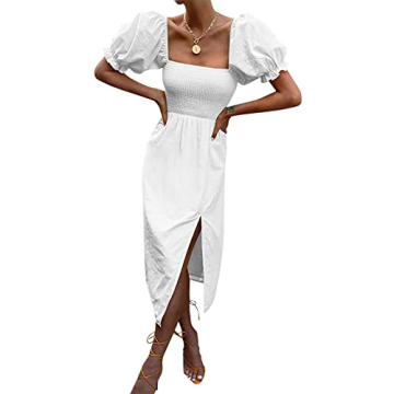 Chic Women's Puff Sleeve Summer Dress - Perfect Style & Comfort