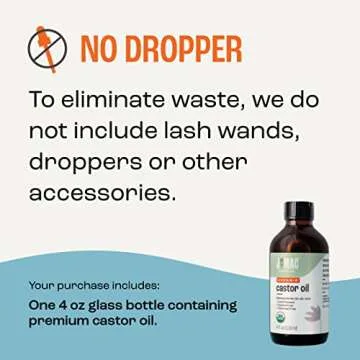 J MAC BOTANICALS Organic Castor Oil Cold Pressed (Glass Bottle, 4 oz, NO DROPPER), pure hexane free castor oil for face, skin, eyelashes