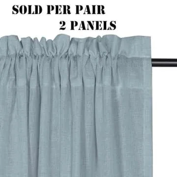 Linen Curtains Elegant Natural Linen Blended Curtains Energy Efficient Light Filtering / Rod Pocket ...
