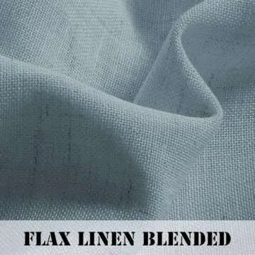 Linen Curtains Elegant Natural Linen Blended Curtains Energy Efficient Light Filtering / Rod Pocket Window Treatments Panels / Drapes for Livingroom (Set of 2, Stone Blue, 52 inch W X 108 inch L)