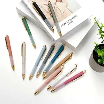 Linbsunne Black Ballpoint Pens - Smooth Writing with Grip