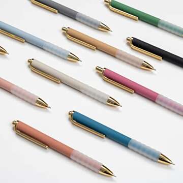 Linbsunne Ballpoint Pens Black Medium Point 1mm Pen with Super Soft Grip Ball Point Pen for Men Women Retractable Pens