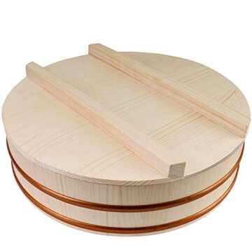 Kichgather Hangiri Wooden Sushi Rice Bowl for Perfect Sushi