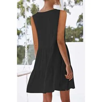 Sweet V Neck Summer Mini Dress with Pockets for Women
