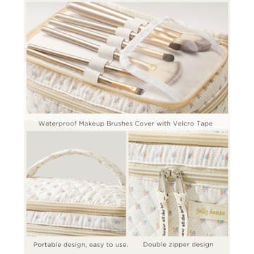 Stylish 2Pcs Cotton Travel Makeup Bag Set for Women