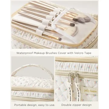 Stylish 2Pcs Cotton Travel Makeup Bag Set for Women