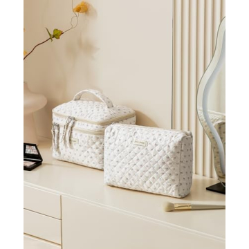 Stylish 2Pcs Cotton Travel Makeup Bag Set for Women