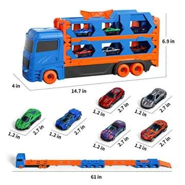 iHaHa Toddler Transport Truck with 64-Inch Race Track for Kids
