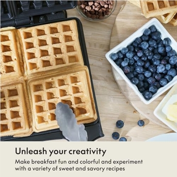 BELLA Classic Waffle Iron, 4 Square Belgian Maker