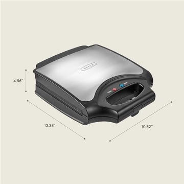 BELLA Classic Waffle Iron, 4 Square Belgian Maker