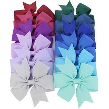 Mybigqueen 40Pcs Baby Hair Bows - Perfect Accessories for Girls