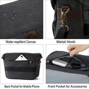 BAGSMART Canvas Crossbody Camera Bag for Adventurers