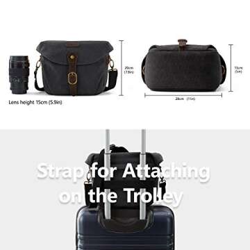 BAGSMART Canvas Crossbody Camera Bag for Adventurers