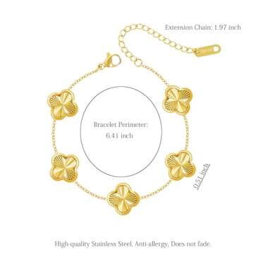 Verfimaci 2pc Clover Bracelets: Stylish 18K Gold Plated Jewelry Gifts for Women