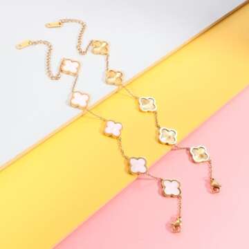 Trendy 18K Gold Clover Bracelets for Women - Verfimaci