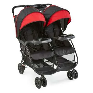 Kolcraft Cloud Plus Double Stroller - Lightweight, Reclining, & Compact