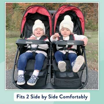 Lightweight Double Baby Stroller with Reclining Seats