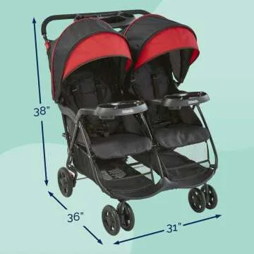 Lightweight Double Baby Stroller with Reclining Seats
