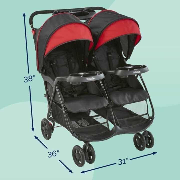 Lightweight Double Baby Stroller with Reclining Seats