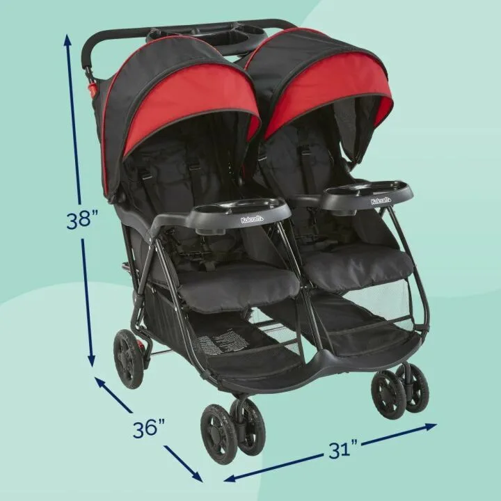 Lightweight Double Baby Stroller with Reclining Seats