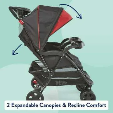 Lightweight Double Baby Stroller with Reclining Seats