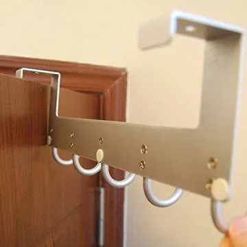 Anjuer Over The Door Hooks Rack - 6 Utility Hooks for Home