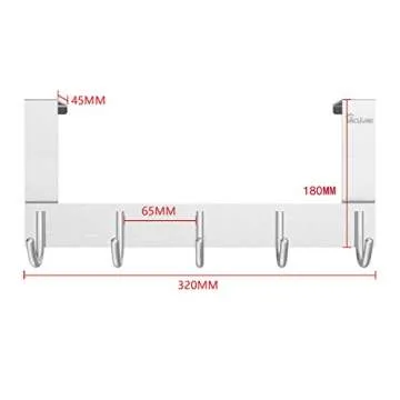 Anjuer Over The Door Hooks Rack - 6 Utility Hooks for Home