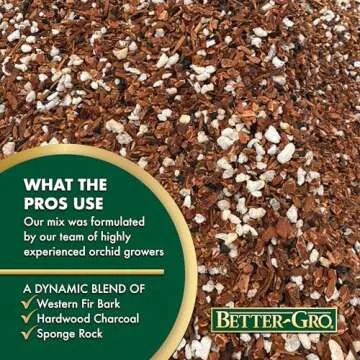 Better-Gro Special Orchid Mix - Premium Grade Orchid Bark Potting Mix for Potting, Repotting, Enhanced Drainage, Air Flow & Root Ventilation, Ideal for Phalaenopsis, Cattleyas, Dendrobiums - 4 Quarts