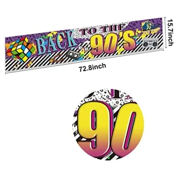 Retro 90's Hip Hop Party Banner Sign Decorations