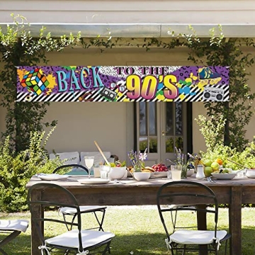 Retro 90's Hip Hop Party Banner Sign Decorations