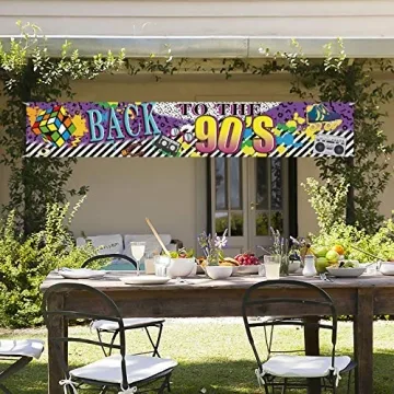 Retro 90's Hip Hop Party Banner Sign Decorations