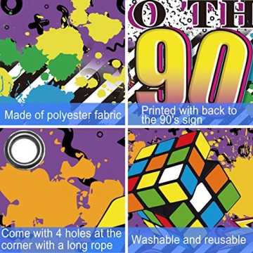 Retro 90's Hip Hop Party Banner Sign Decorations