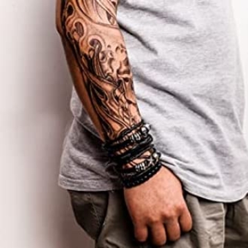 Punk Goth Leather Skull Bracelets for Rock Style