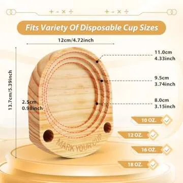 Party Cup Holder with Marker Slot | Mark Your Cup and Drink Up Cup Holder | Holiday Hosting Essential | Wooden Cup Organizer | Plastic/Paper Cup Dispenser | Fits Variety of Disposable Cup Sizes (1)