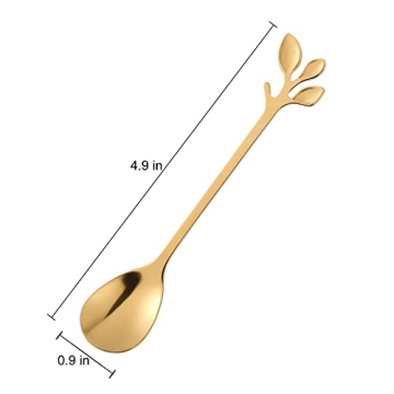 Elegant Gold Plated Espresso Coffee Spoon Set of 8