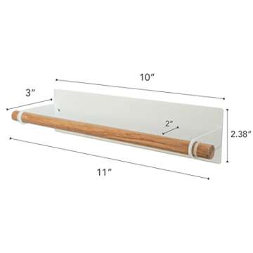 Yamazaki Home Magnetic Dish Hanger | Steel + Wood | Large | Towel Holder, White
