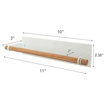 Yamazaki Home Magnetic Dish Hanger | Steel + Wood | Large | Towel Holder, White