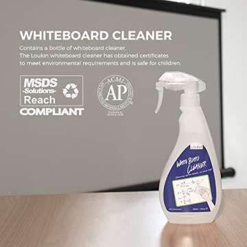 loukin Non-Toxic Whiteboard Cleaner, 17 fl oz Dry Erase Board Cleaner, Low-Odor Whiteboards Cleaning...