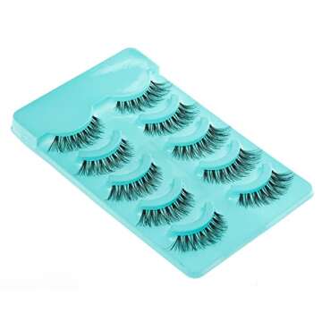 Kenzie Beauty Demi Wispies Eyelashes, False Lashes Natural - 120, Black, 2 Pack (5 Pairs per Pack)