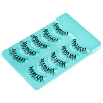 Kenzie Beauty Demi Wispies Eyelashes, False Lashes Natural - 120, Black, 2 Pack (5 Pairs per Pack)
